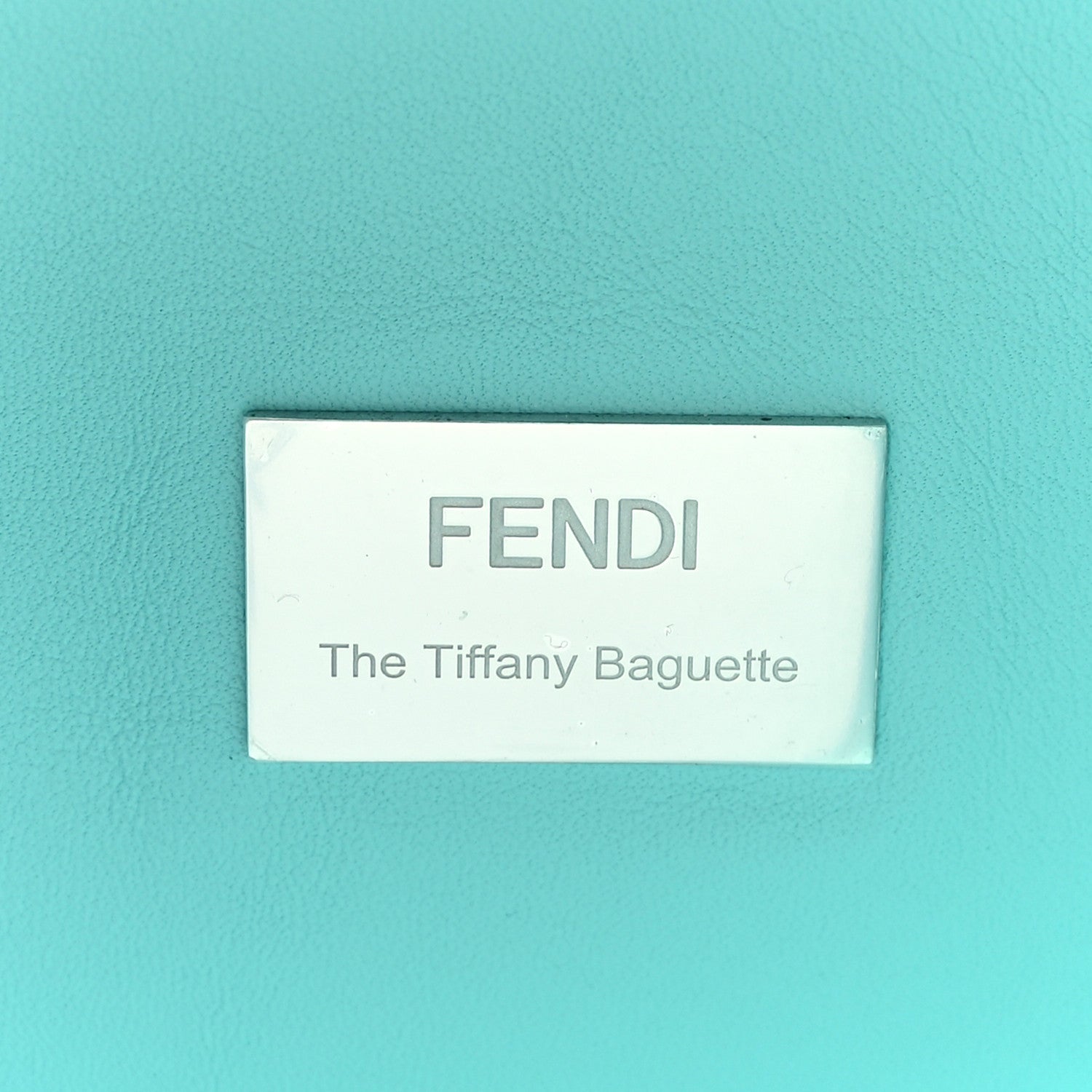 Fendi X TIFFANY Nappa Silver Baguette Blue Tiffany Silver 6 of 8