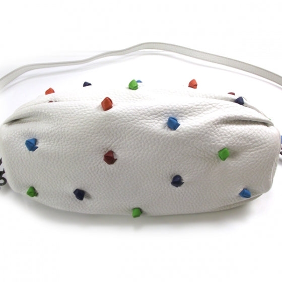 Leather Multicolor Shoulder Bag White
