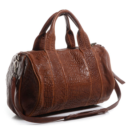 Alexander Wang Pebbled Lambskin Rocco Brown w Antique Silver Hardware 3 of 7