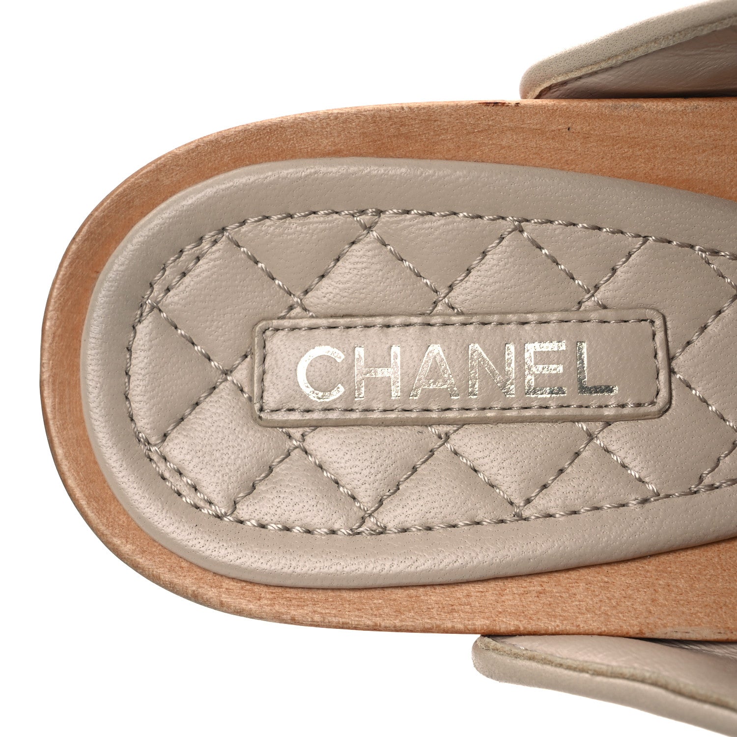 Chanel Lambskin Quilted CC Clogs 38 Beige 9 of 15