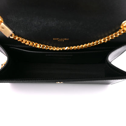 Saint Laurent Grain De Poudre Medium Classic Monogram Kate Satchel Black 5 of 11
