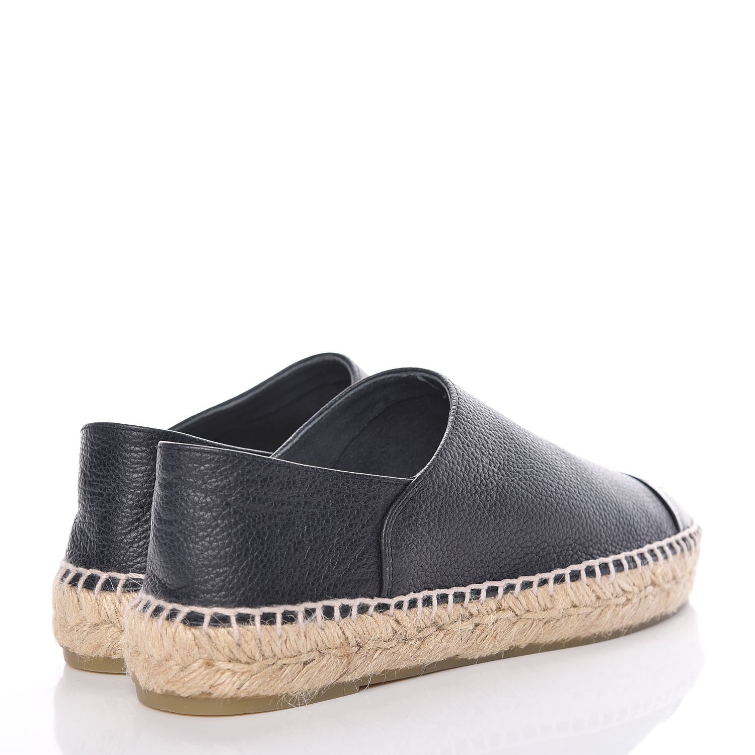 Chanel Grained Calfskin CC Espadrilles 37 Navy Black 4 of 10