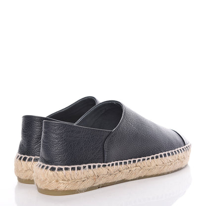 Chanel Grained Calfskin CC Espadrilles 37 Navy Black 4 of 10