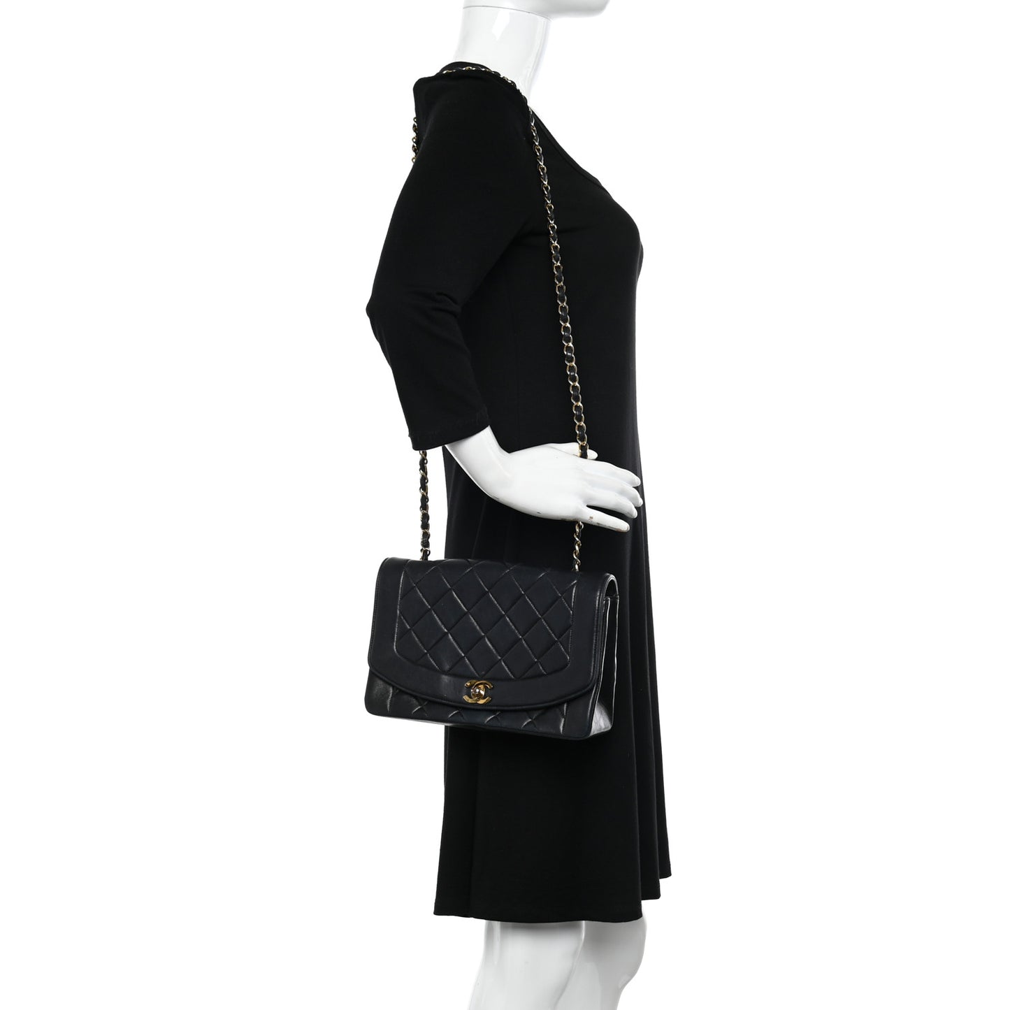 Lambskin Quilted Medium Single Flap Black