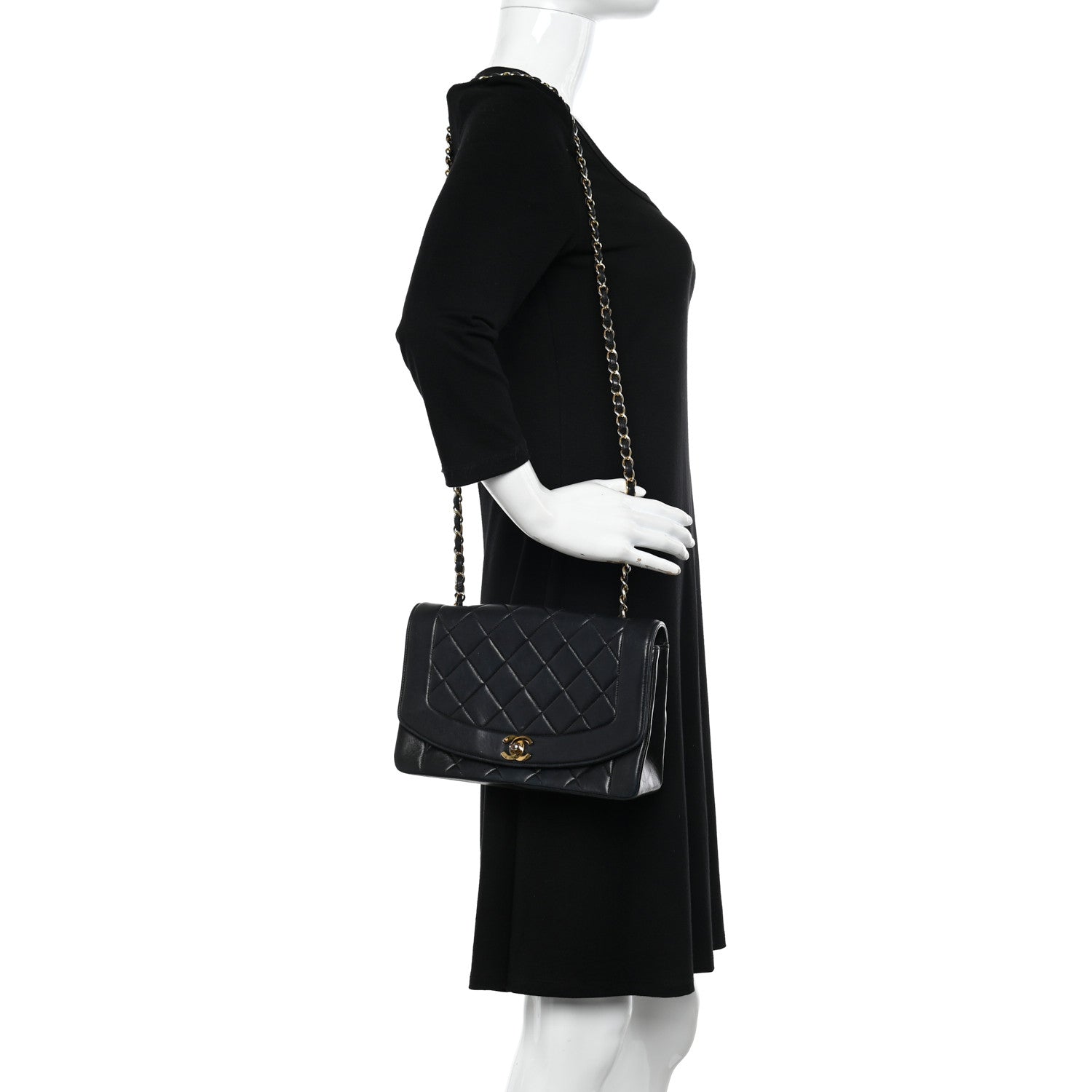 Chanel Lambskin Quilted Medium Single Flap Black 2 of 15