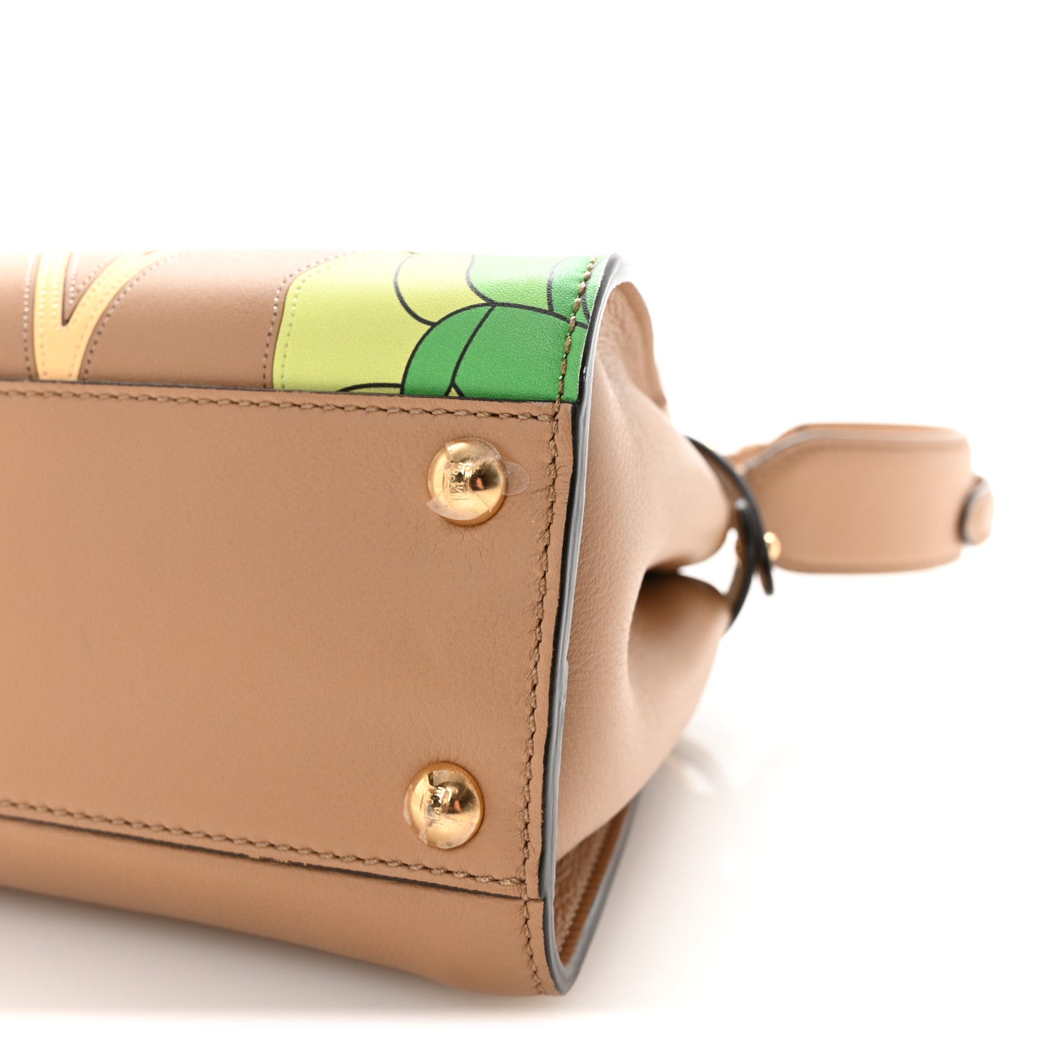 Fendi Nappa Nubuck Pequin Flower Inlay Mini Peekaboo Iconic