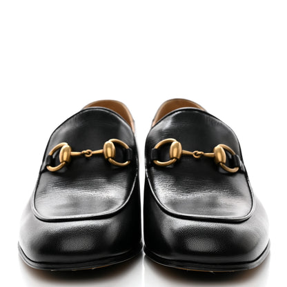 Gucci Goatskin Womens Horsebit Mid-Heel Loafers 37 Black 2 of 9