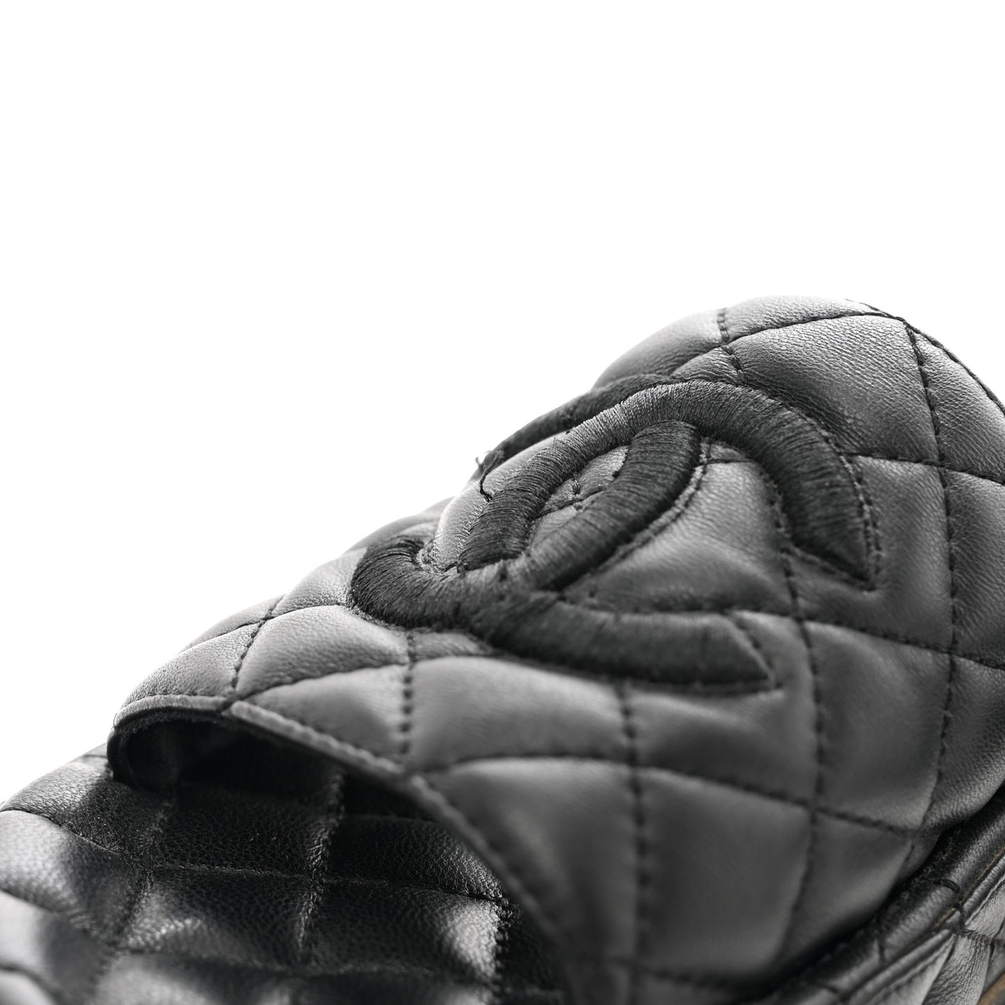 Lambskin Quilted CC Mules Sandals 36 Black