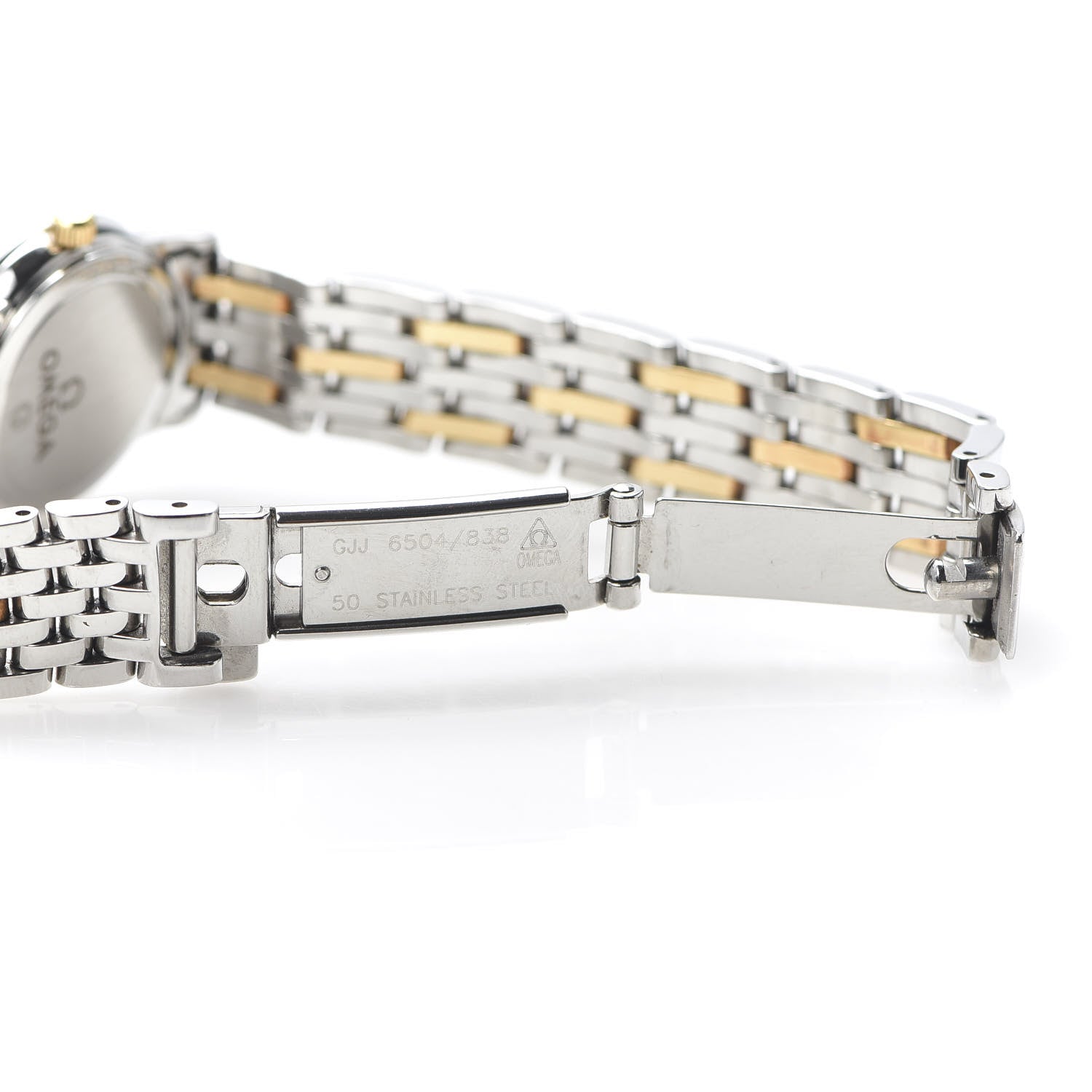 Omega Stainless Steel 18K Yellow Gold Diamond 22mm De Ville Quartz Watch Champagne 4370.16.00 7 of 8