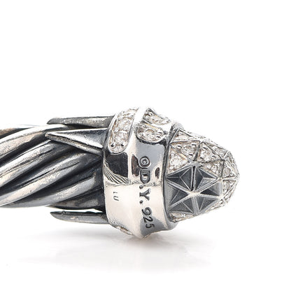 David Yurman Sterling Silver Black Rhodium Diamond 9mm Cable Statue of Liberty Bracelet 4 of 4