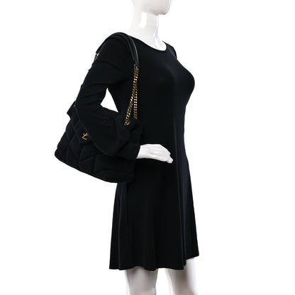 Saint Laurent Wool Jersey Quilted Medium Loulou Puffer Monogram Chain Black 2 of 9