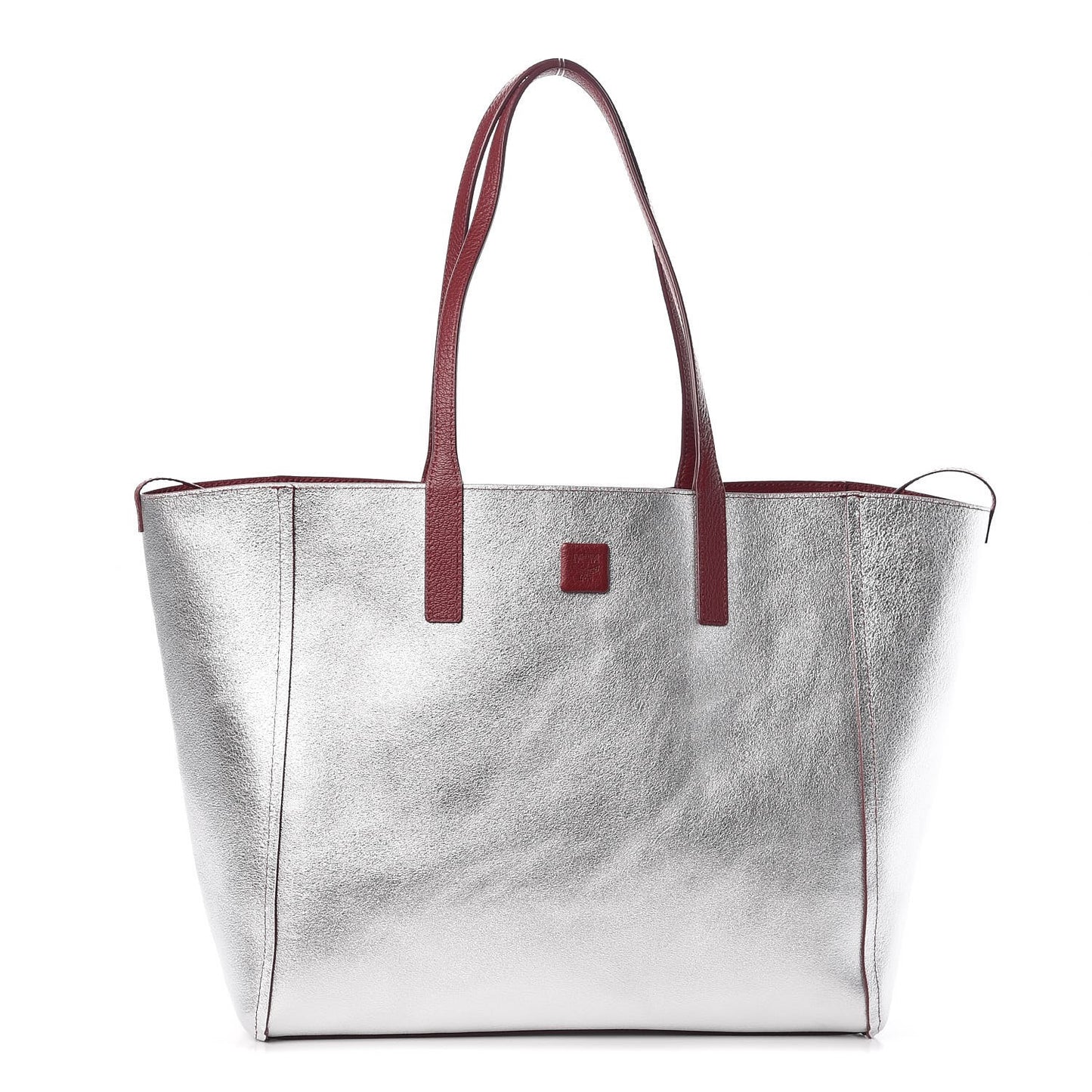 Grained Calfskin Medium Reversible Wandel Tote Ruby Tan