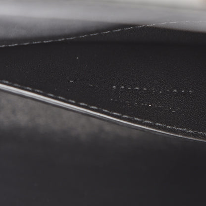 Saint Laurent Calfskin Crocodile Embossed Envelope Belt Bag Black 6 of 9