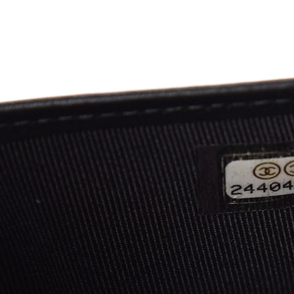 Chanel Letter Calfskin Embossed Quilted Passport Holder Black 7 of 8
