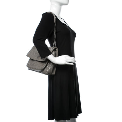 Saint Laurent Crinkled Calfskin Matelasse Monogram Medium Niki Chain Satchel Fog 2 of 13