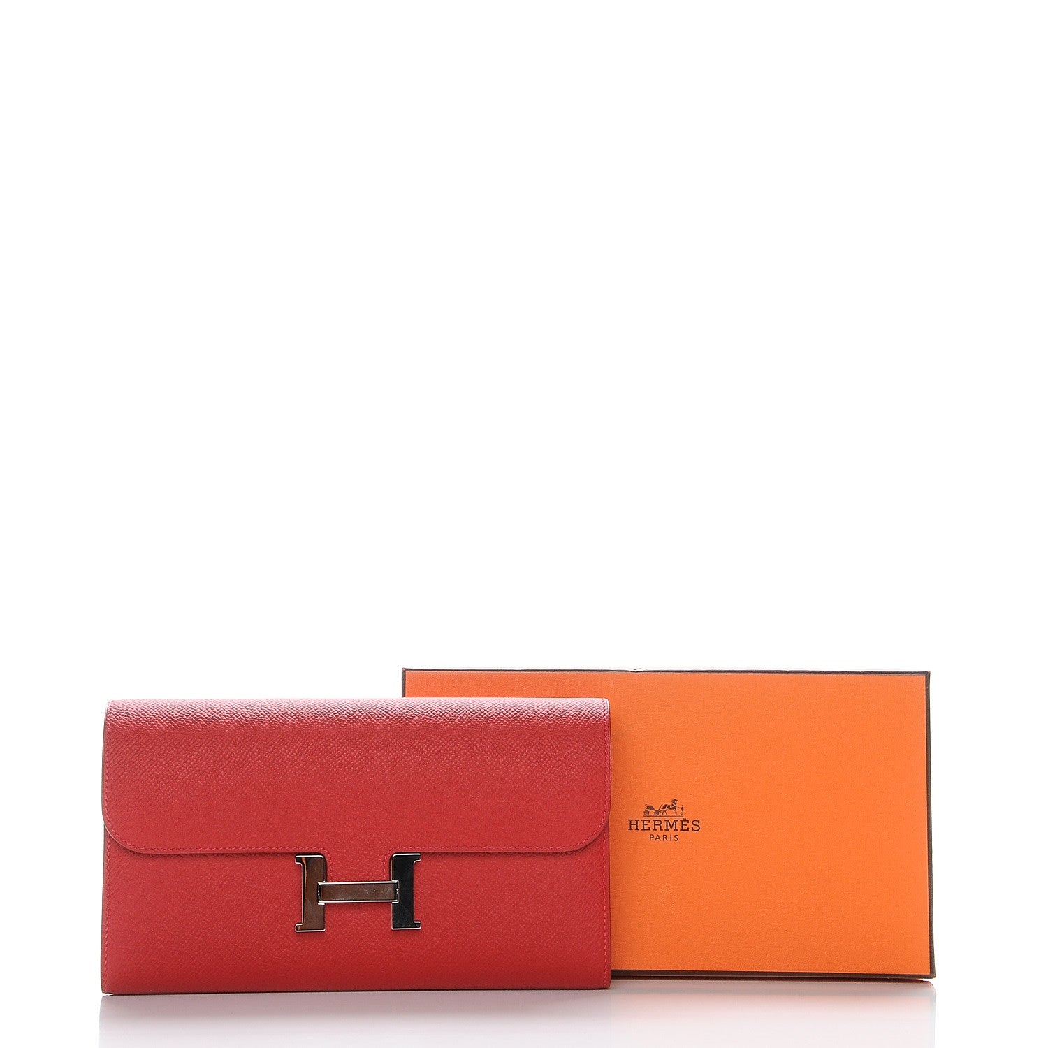 Hermes Epsom Constance Long Wallet Rouge Casaque 16 of 18
