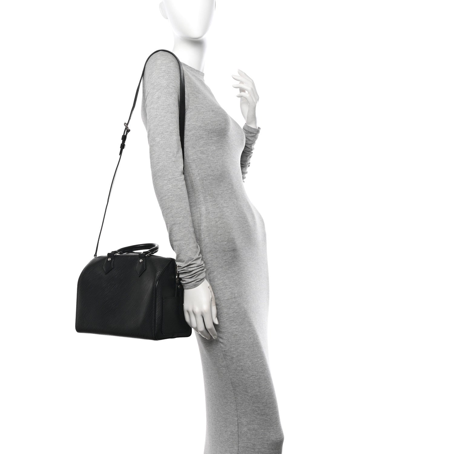 Louis Vuitton Epi Speedy Bandouliere 25 Black 2 of 9