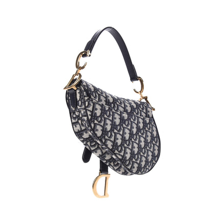 Christian Dior Oblique Mini Saddle Bag Blue 3 of 7