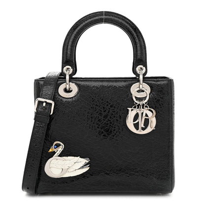 Christian Dior Ceramic Effect Deerskin Jeweled Swan Lady Dior Black 1 of 11