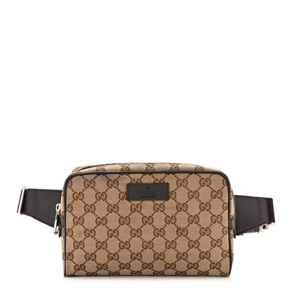 Gucci Monogram Dollar Calfskin Belt Bag Beige Ebony Testa di Moro Marrone Scuro 1 of 11