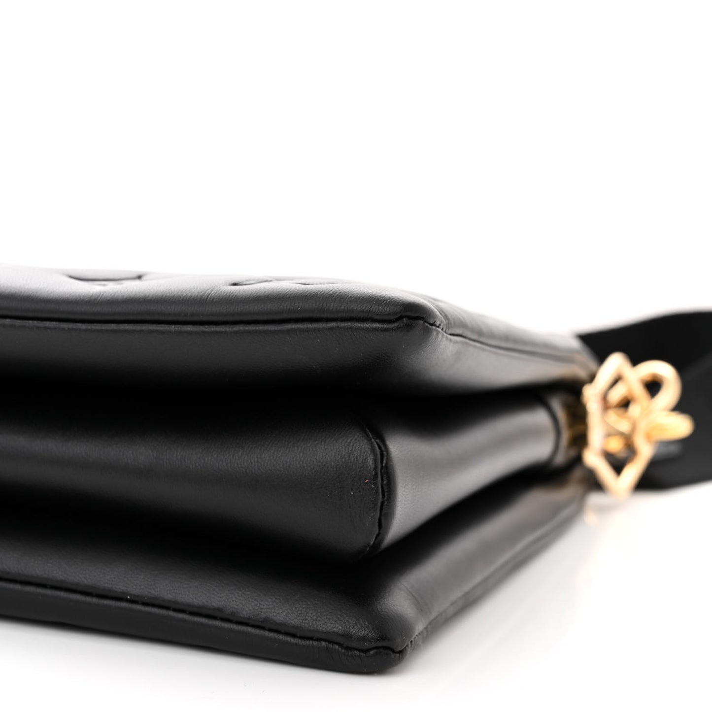 Lambskin Embossed Monogram Coussin MM Black