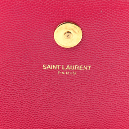 Saint Laurent Grain De Poudre Classic Monogram Cassandre Clutch Fuchsia 6 of 7