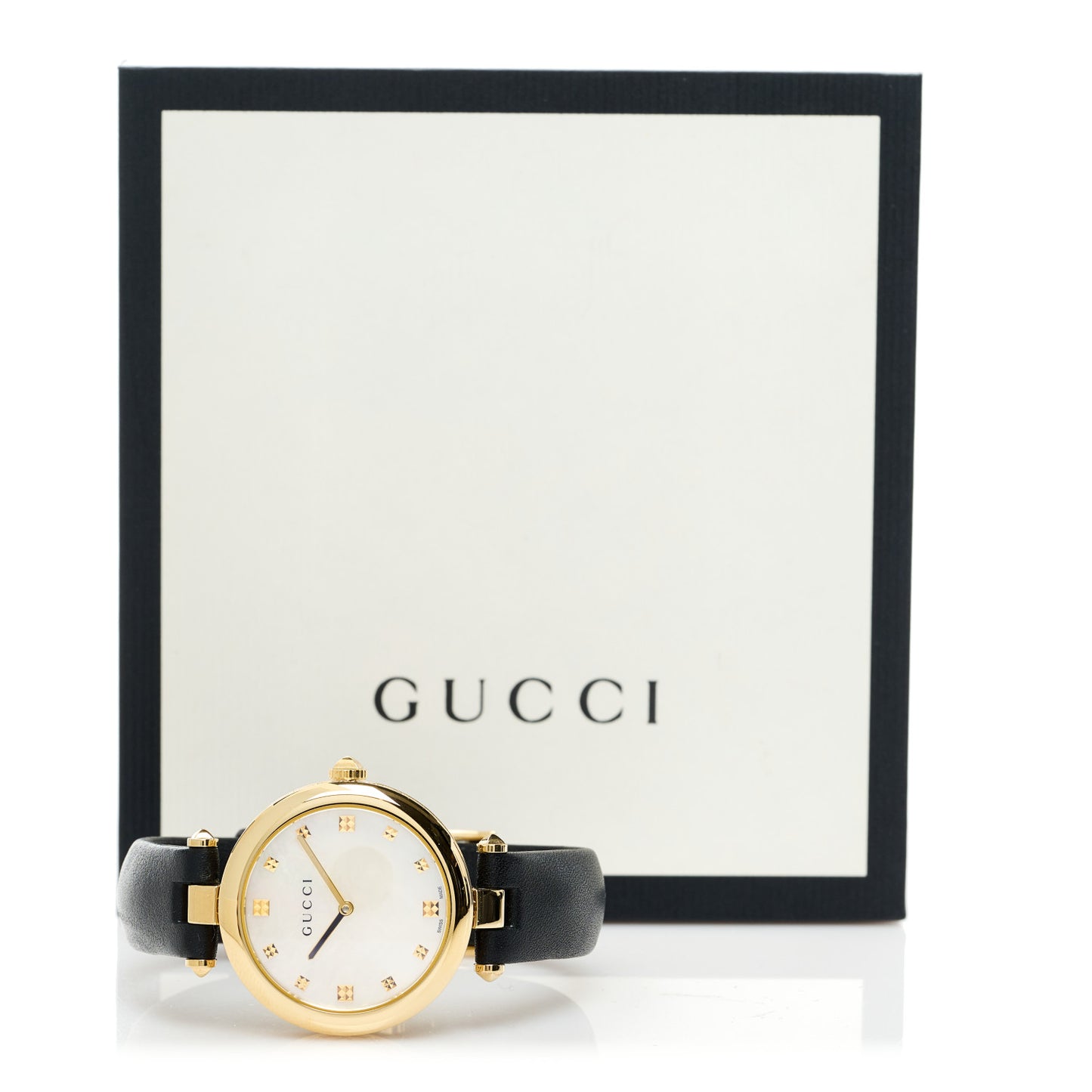 Stainless Steel Calfskin Mother of Pearl 32mm Diamantissima Quartz Watch