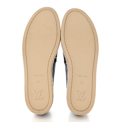 Louis Vuitton Canvas Postcard Espadrille Flats 38 Blue 5 of 7