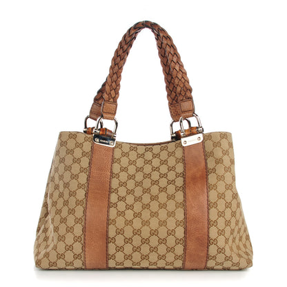 Gucci Monogram Libeccio Bamboo Bar Medium Tote Brown 1 of 7
