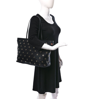 Fendi Nylon Zucca Grommet Medium Roll Tote Black 2 of 10