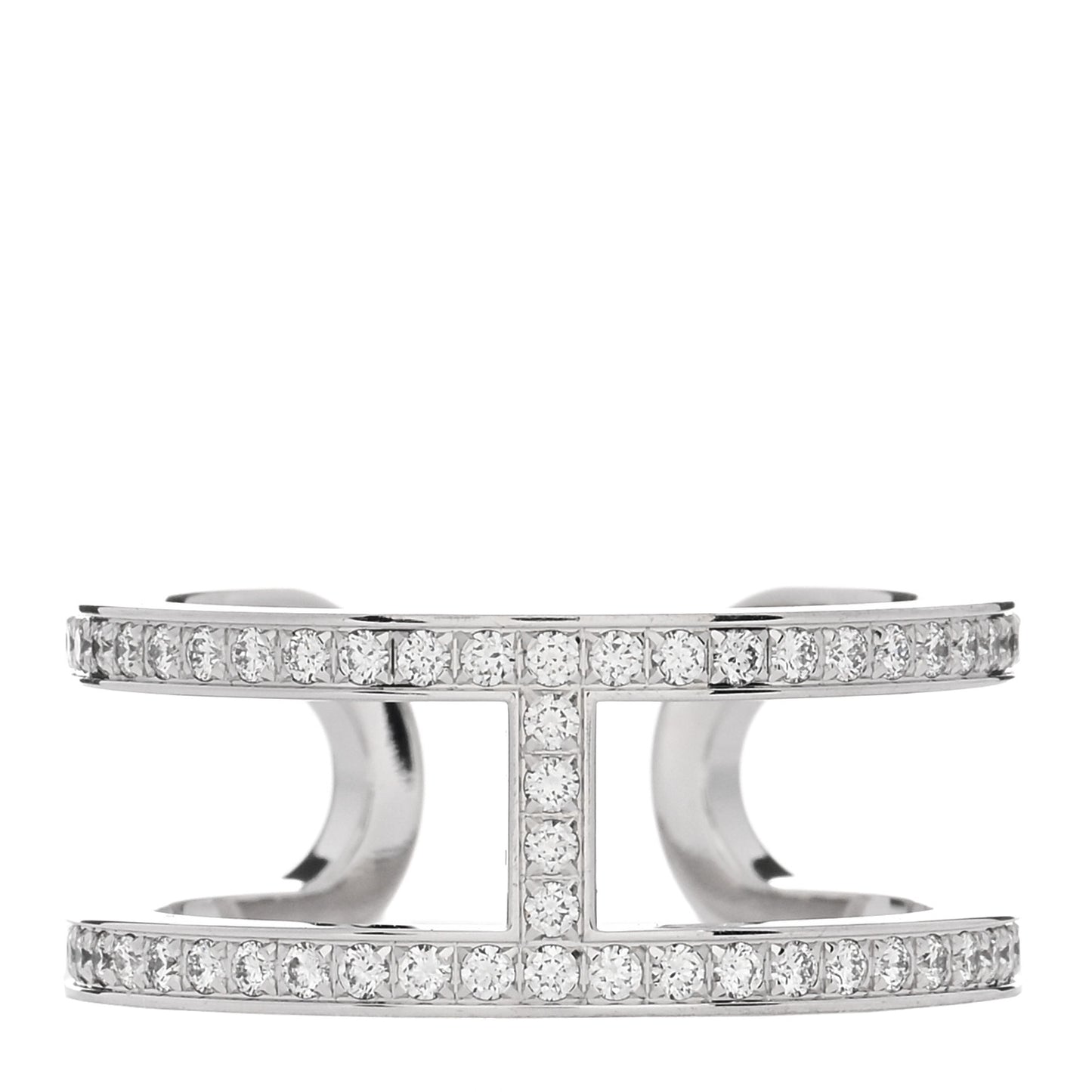 18K White Gold Diamond MM Ever Chaine D'Ancre Ring 55 7.25