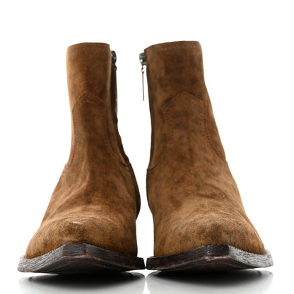 Saint Laurent Suede Leopard Lukas Zip Boots 36.5 Land 2 of 9