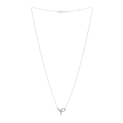 Tiffany Platinum Diamond Victoria Bow Necklace 3 of 6