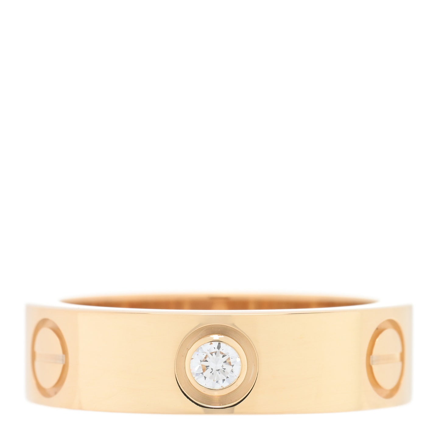 18K Yellow Gold 3 Diamond 5.5mm LOVE Ring 53 6.5