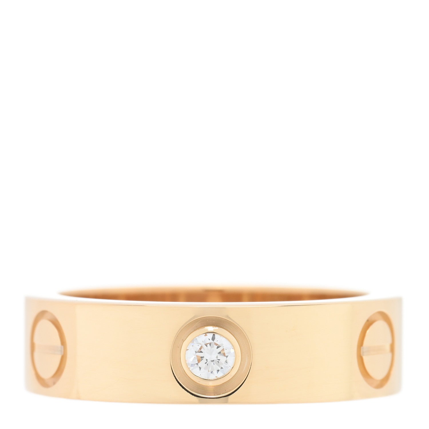 Cartier 18K Yellow Gold 3 Diamond 5.5mm LOVE Ring 53 6.5 3 of 5