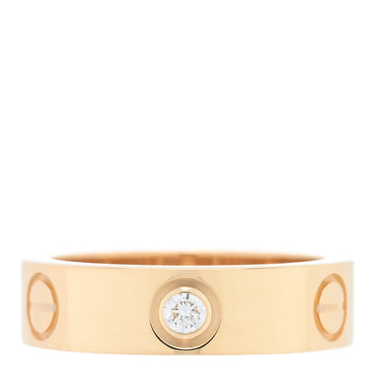 Cartier 18K Yellow Gold 3 Diamond 5.5mm LOVE Ring 53 6.5 3 of 5