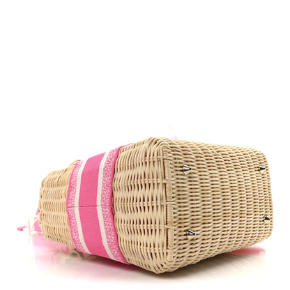 Christian Dior Wicker Oblique Medium Lady Dior Bag Fluorescent Pink 4 of 9