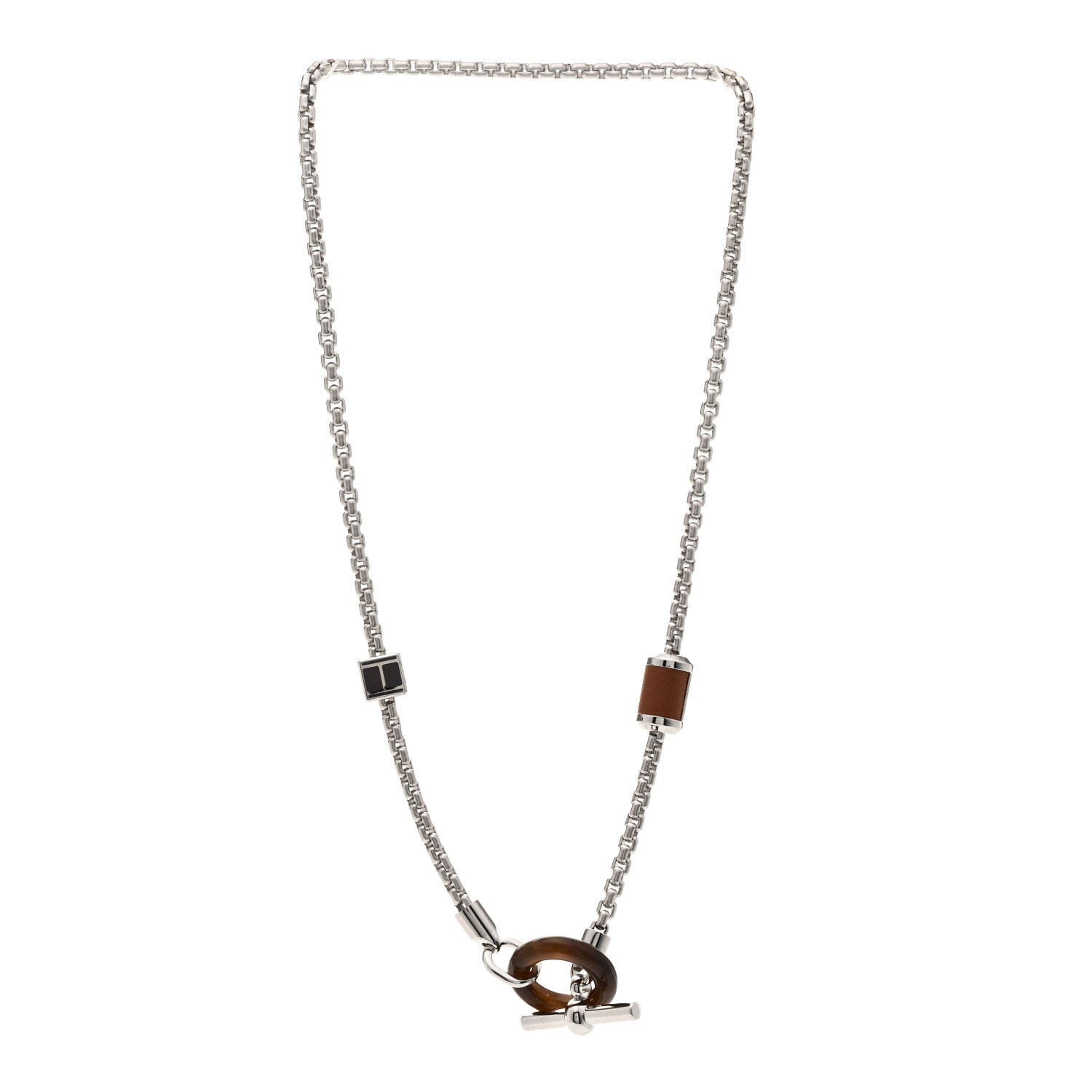 Hermes Palladium Buffalo Horn Swift Meli-Melo Necklace 3 of 6