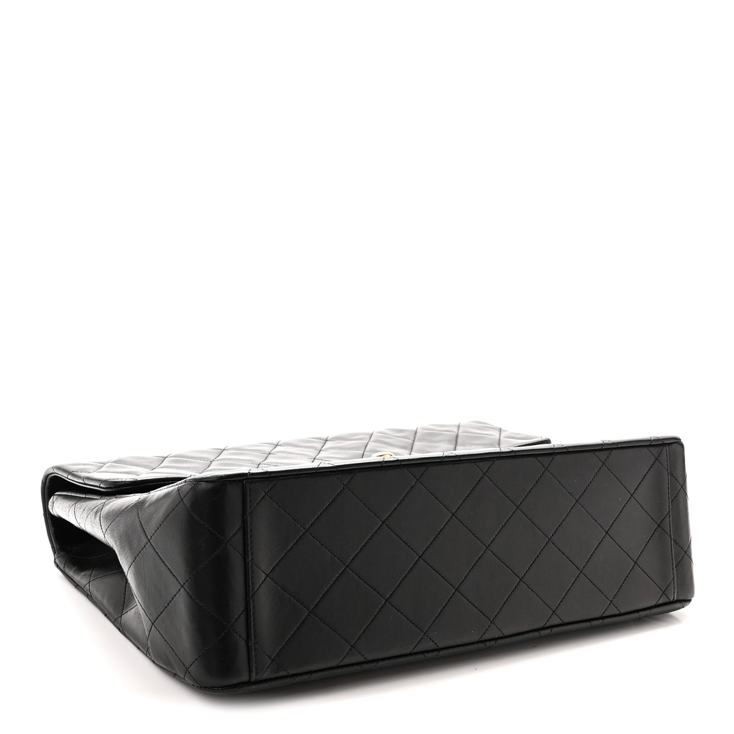 Lambskin Quilted XL Jumbo Single Flap Black
