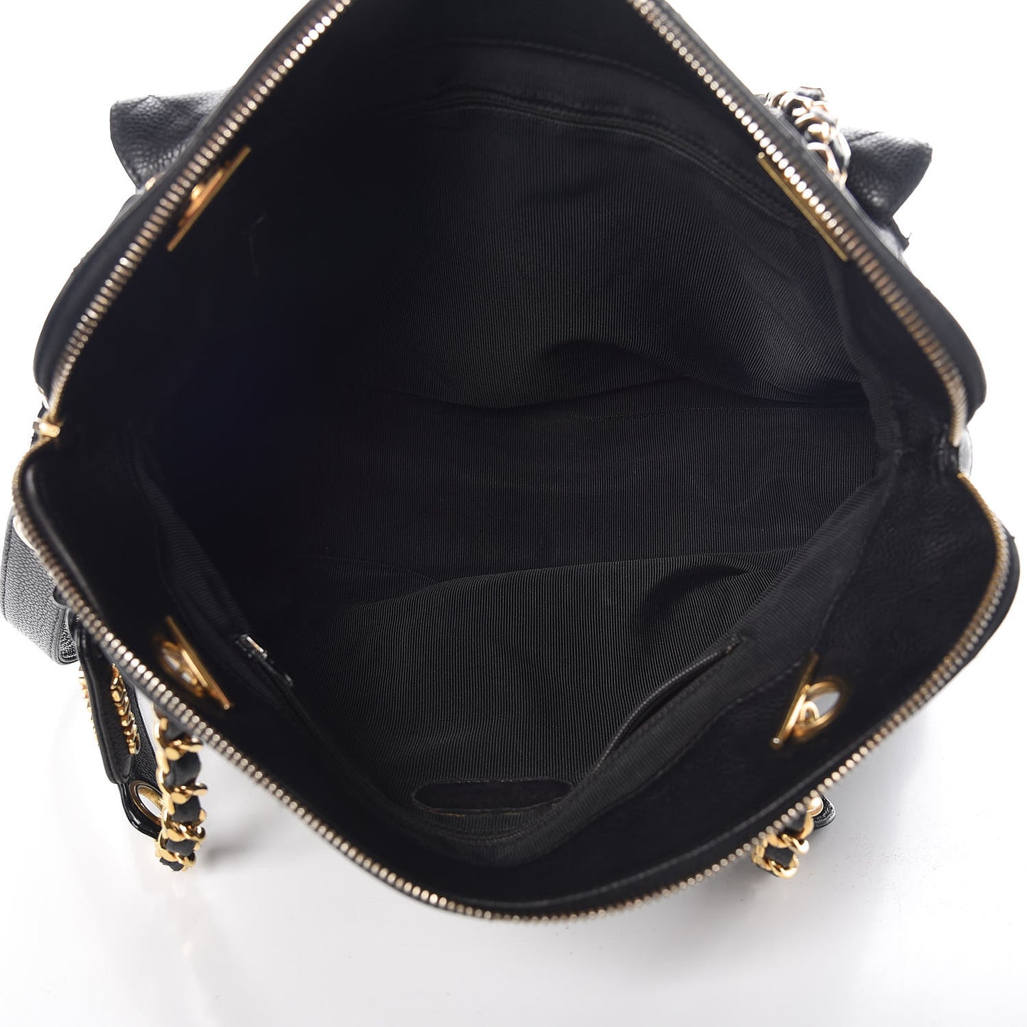 Caviar Quilted Flap Shoulder Bag Black