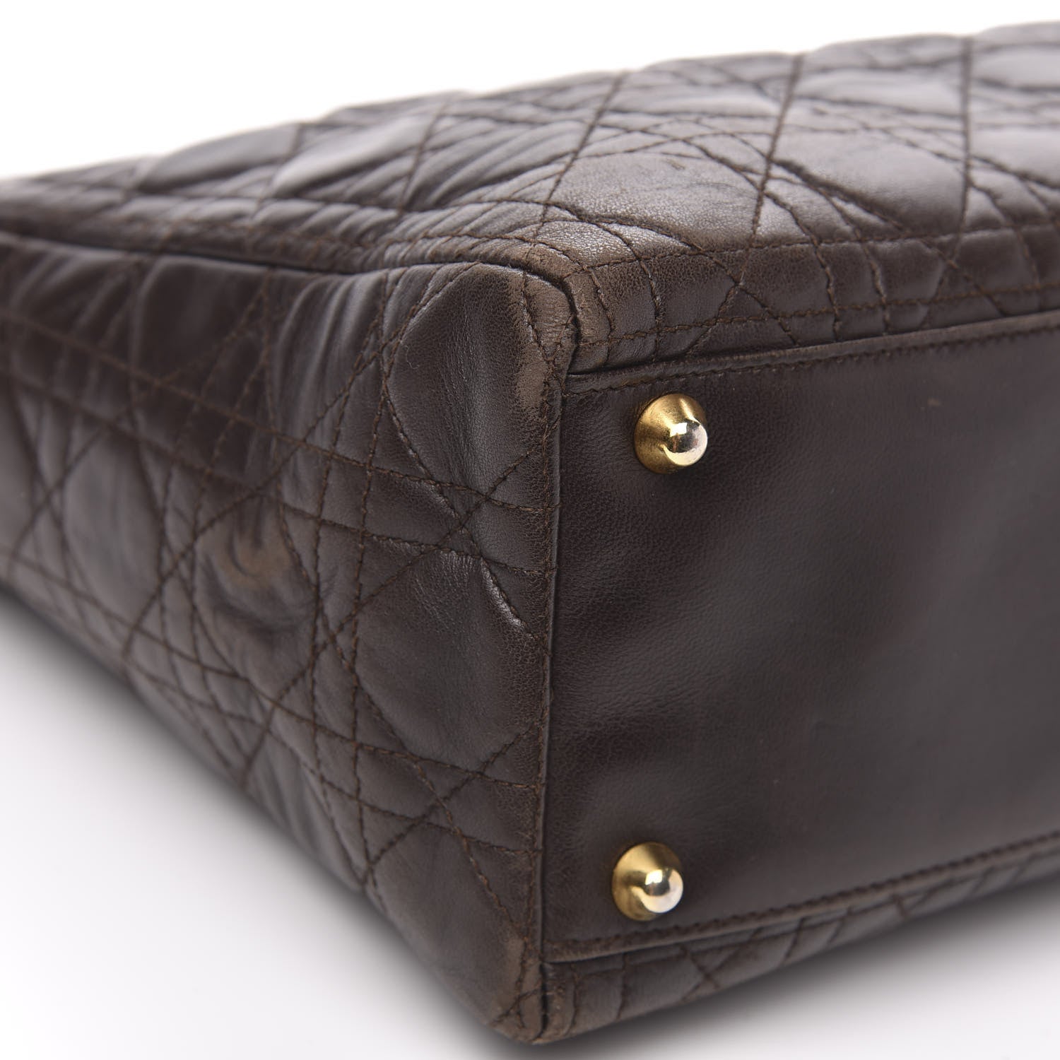Christian Dior Lambskin Cannage Large Lady Dior Dark Brown 8 of 12