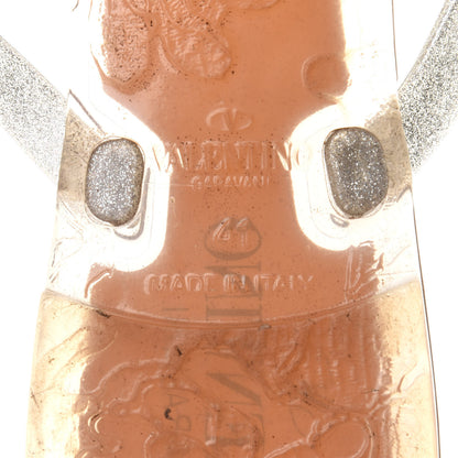 Valentino Garavani PVC Jelly Glitter Rockstud Bow Thong Sandals 41 Silver 8 of 9