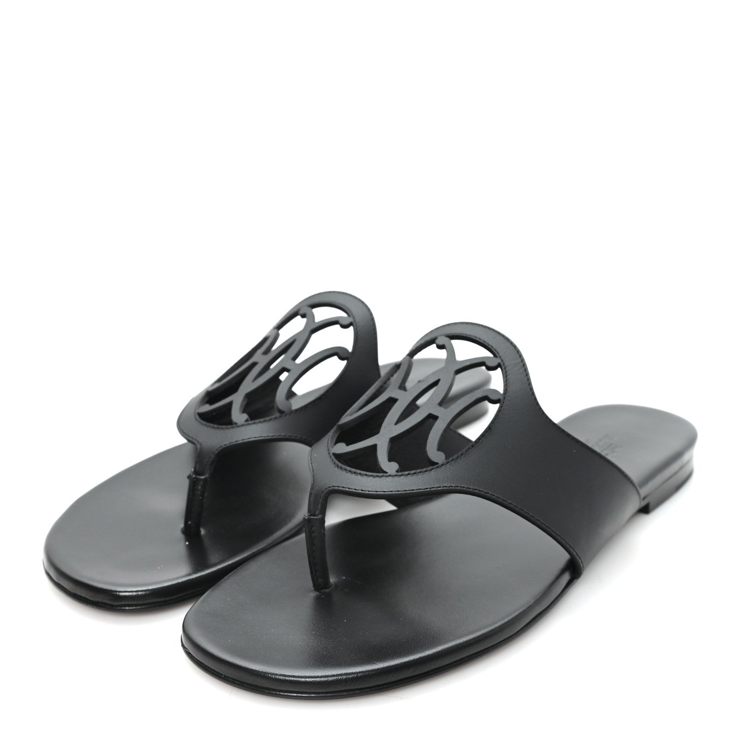 Hermes Calfskin Womens Mage Sandals 39 Black 4 of 9