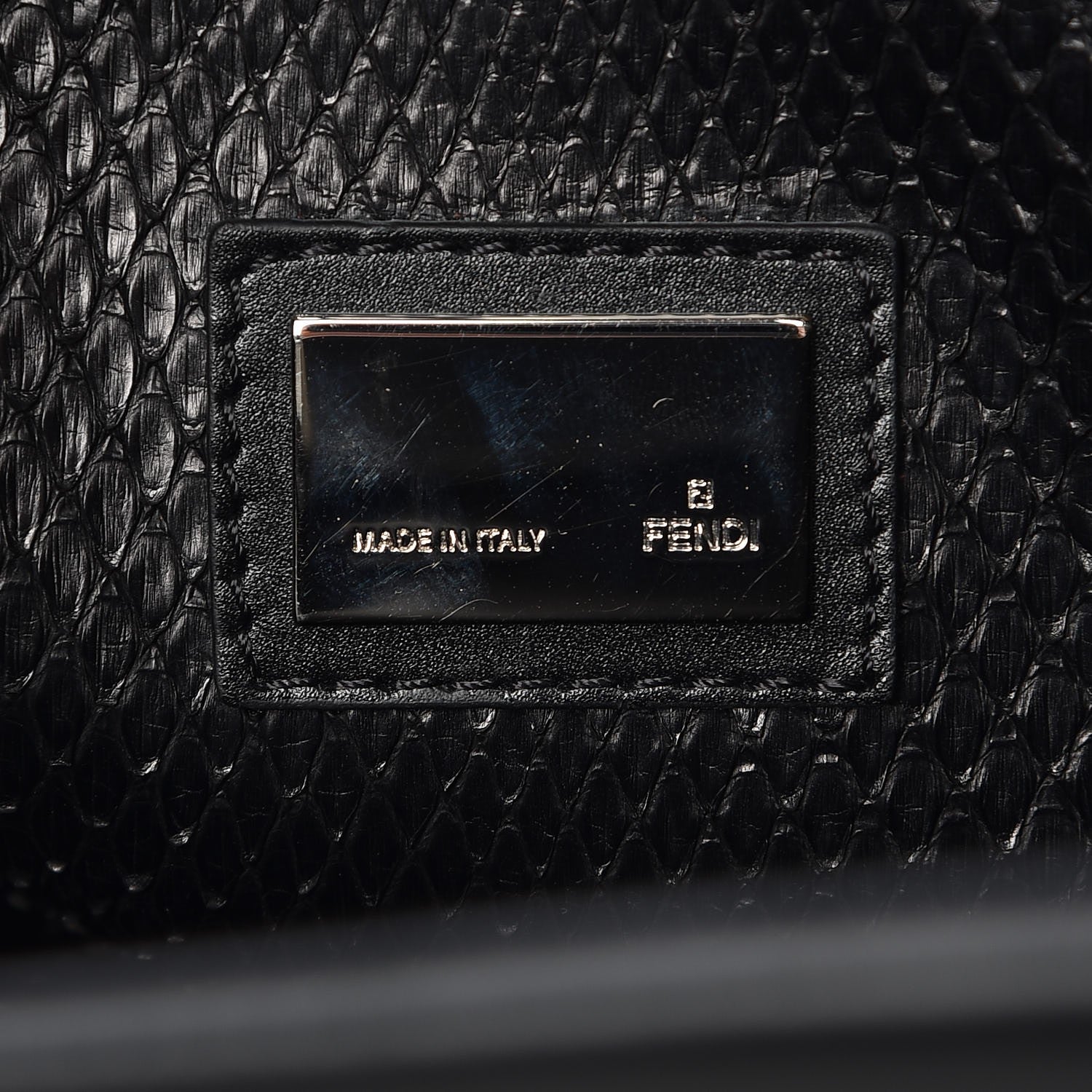 Fendi Vitello Morgan Python Crocodile Monster Eyes Large Peekaboo Iconic Satchel Black Girasole 8 of 9