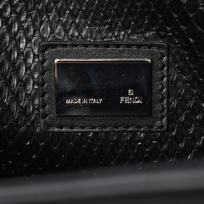 Fendi Vitello Morgan Python Crocodile Monster Eyes Large Peekaboo Iconic Satchel Black Girasole 8 of 9