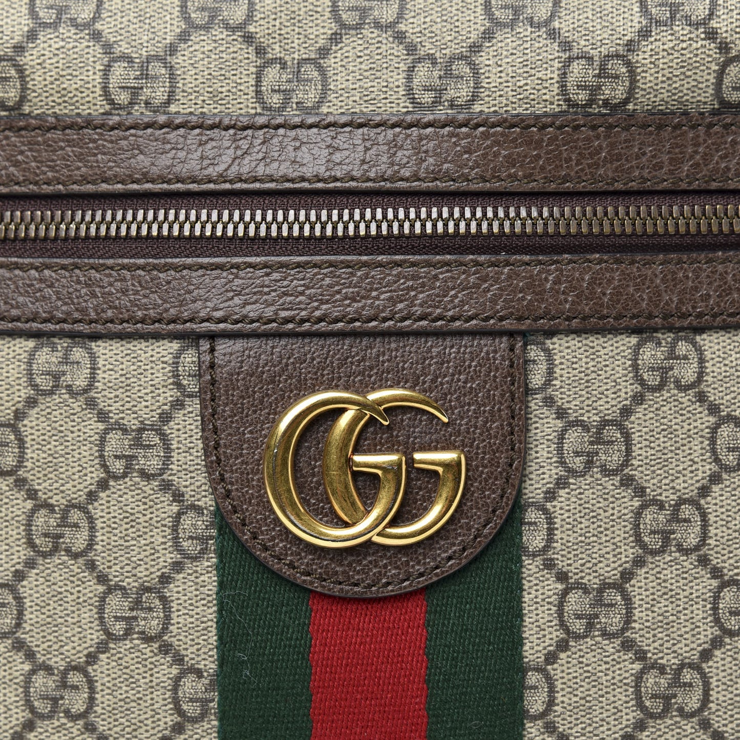 GG Supreme Monogram Web Small Ophidia Messenger Bag Brown