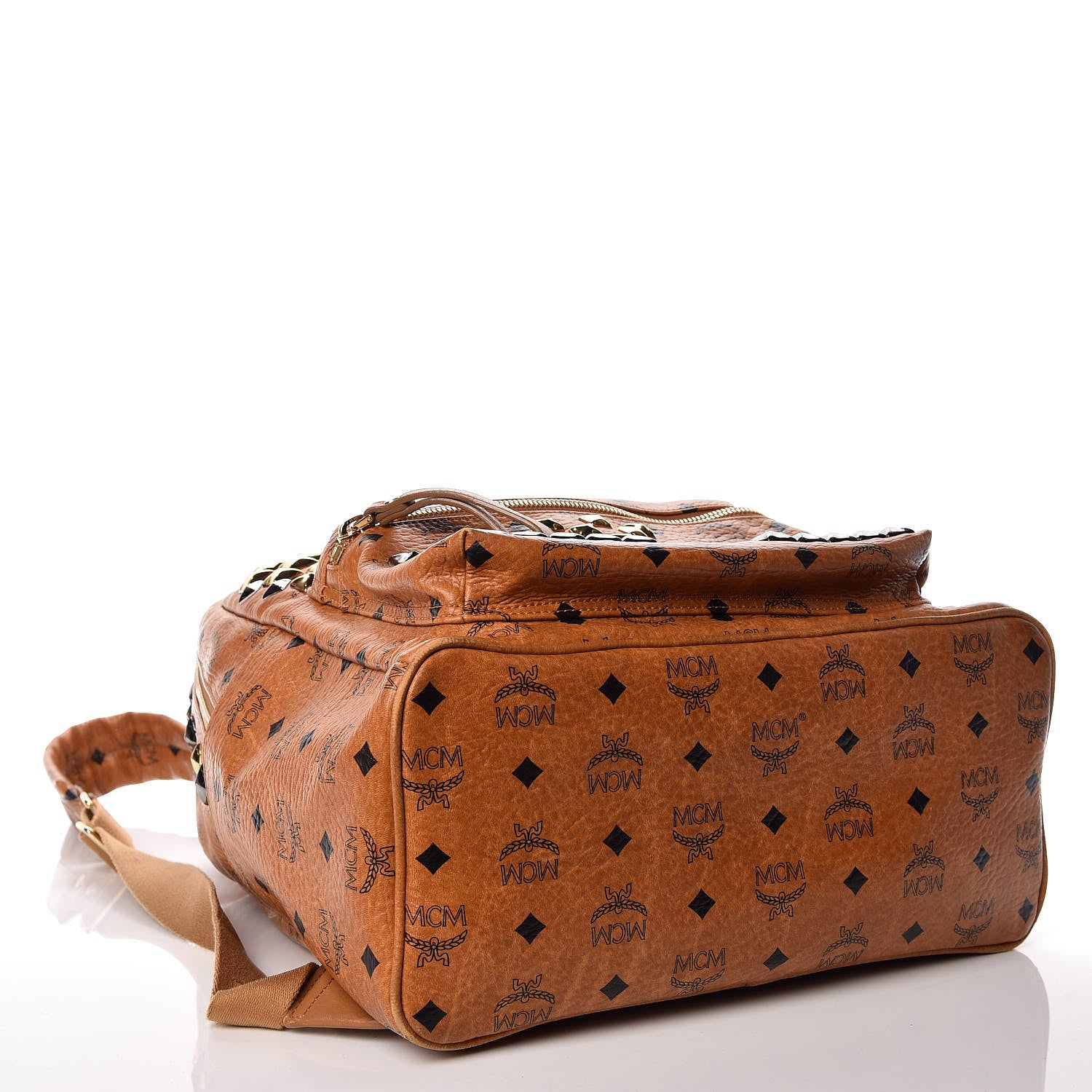 MCM Visetos Studded Medium Stark M Backpack Cognac 4 of 17