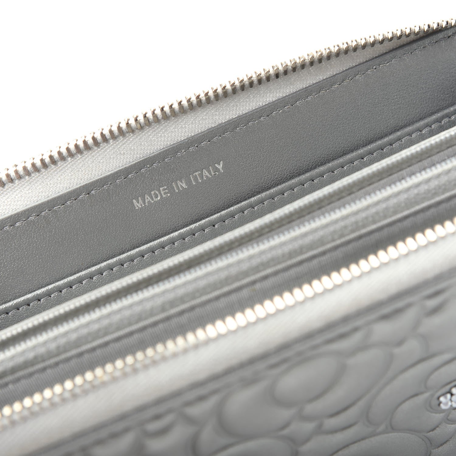 Chanel Metallic Lambskin Camellia Crystal Large Gusset Zip Around Wallet Silver 7 of 9