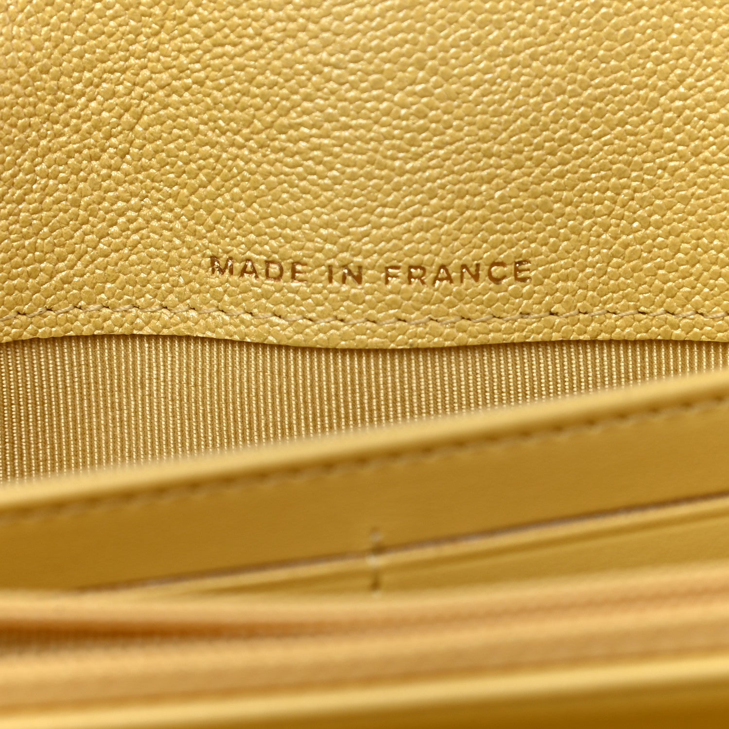 Chanel Iridescent Caviar Quilted Long Gusset Flap Wallet Yellow 7 of 9