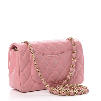 Chanel Lambskin Quilted Mini Rectangular Flap Pink 3 of 12